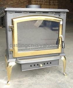 cast iron wood burning stove with secondary combusition system 2