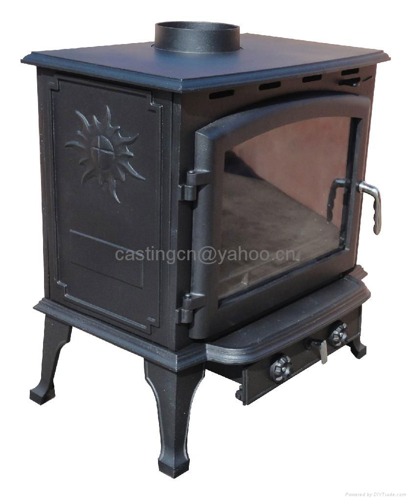 cast iron wood burning stove with secondary combusition system 4