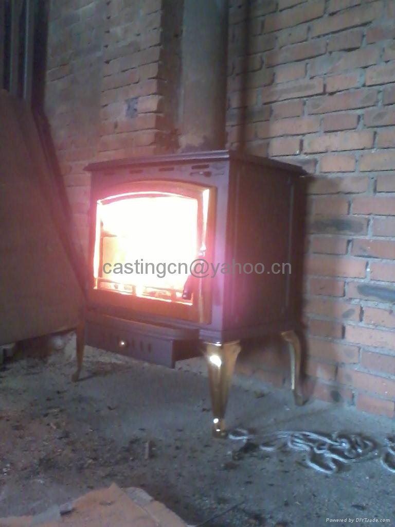 cast iron wood burning stove with secondary combusition system 5