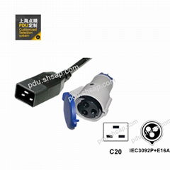 IEC320 C20 IEC309 16A 2P+E 服务器 路由器 PDU 电源线