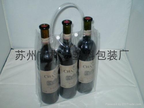 廠家直銷葡萄酒透明手提袋紅酒禮品袋 2