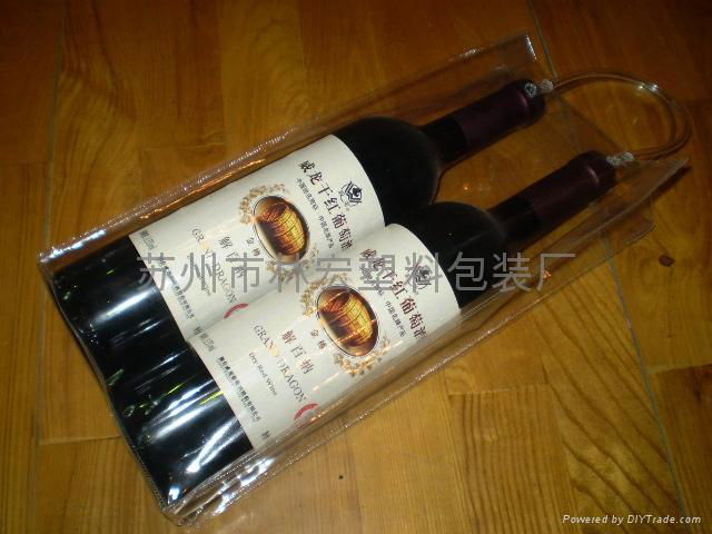 厂家直销葡萄酒透明手提袋红酒礼品袋 3