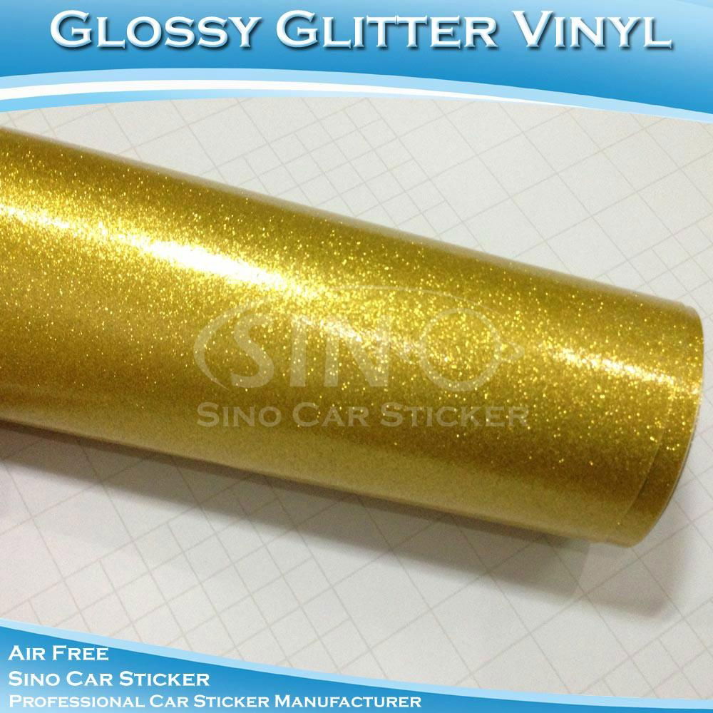 Glossy Glitter Gold Car Wrapping Vinyl Film 3