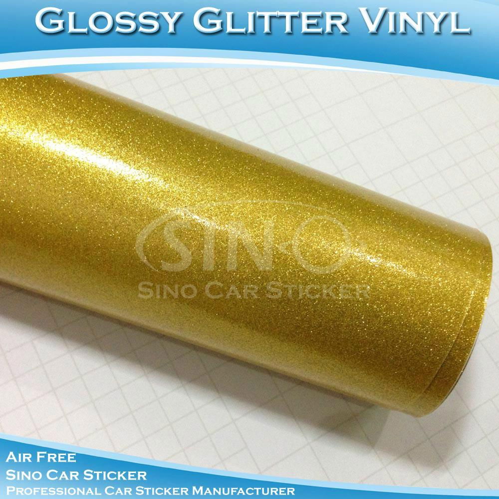 Glossy Glitter Gold Car Wrapping Vinyl Film 4