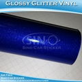 Glossy Glitter Dark Blue Car Vinyl Wrapping