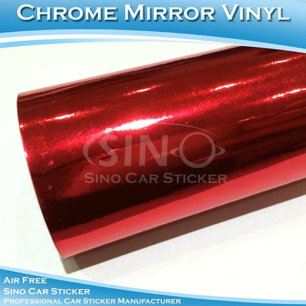 Stretchable Chrome Mirror Red Car Body Wrapping Film 2
