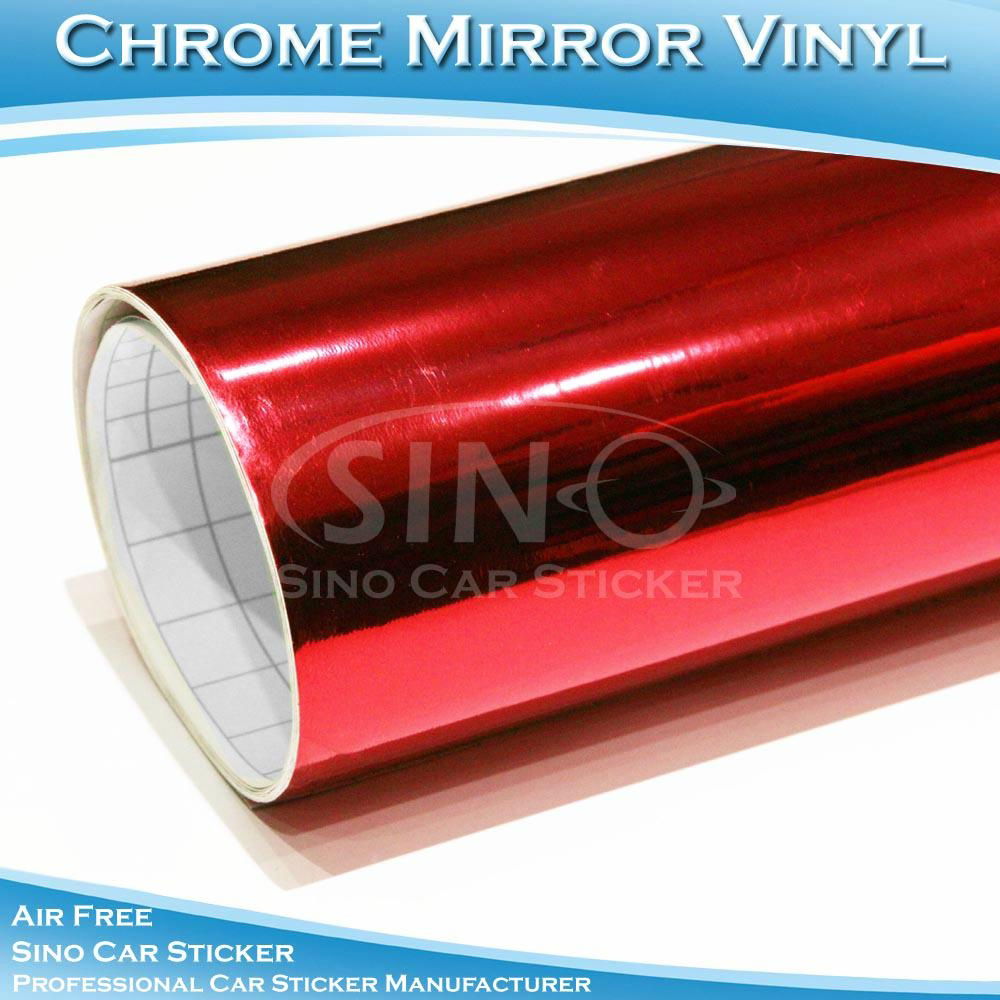 Stretchable Chrome Mirror Red Car Body Wrapping Film 3