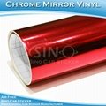 Stretchable Chrome Mirror Red Car Body Wrapping Film 3