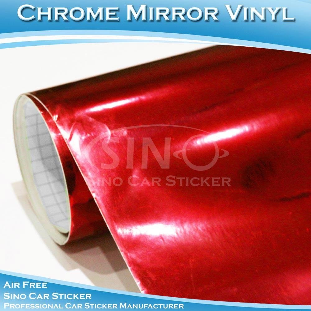 Stretchable Chrome Mirror Red Car Body Wrapping Film