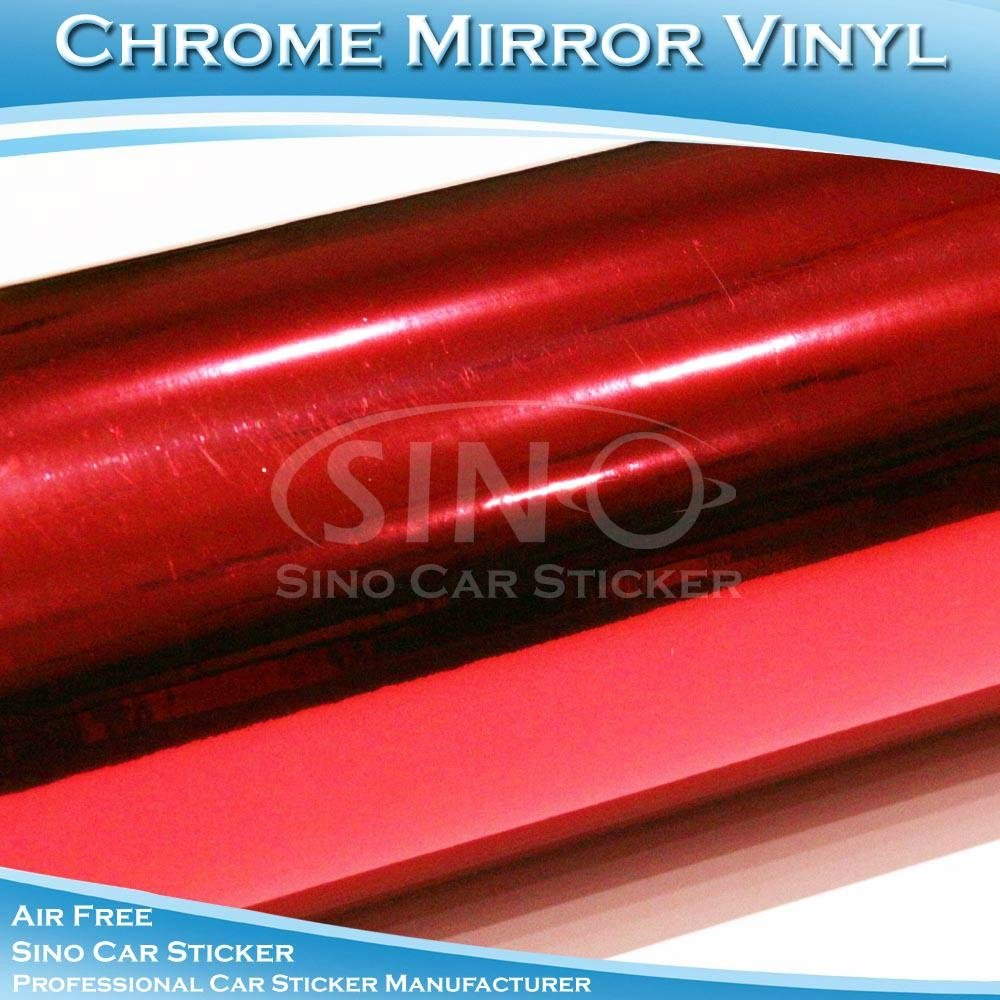 Stretchable Chrome Mirror Red Car Body Wrapping Film 4