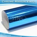 Stretchable Chrome Mirror Light Blue Car Wrapping Film  3