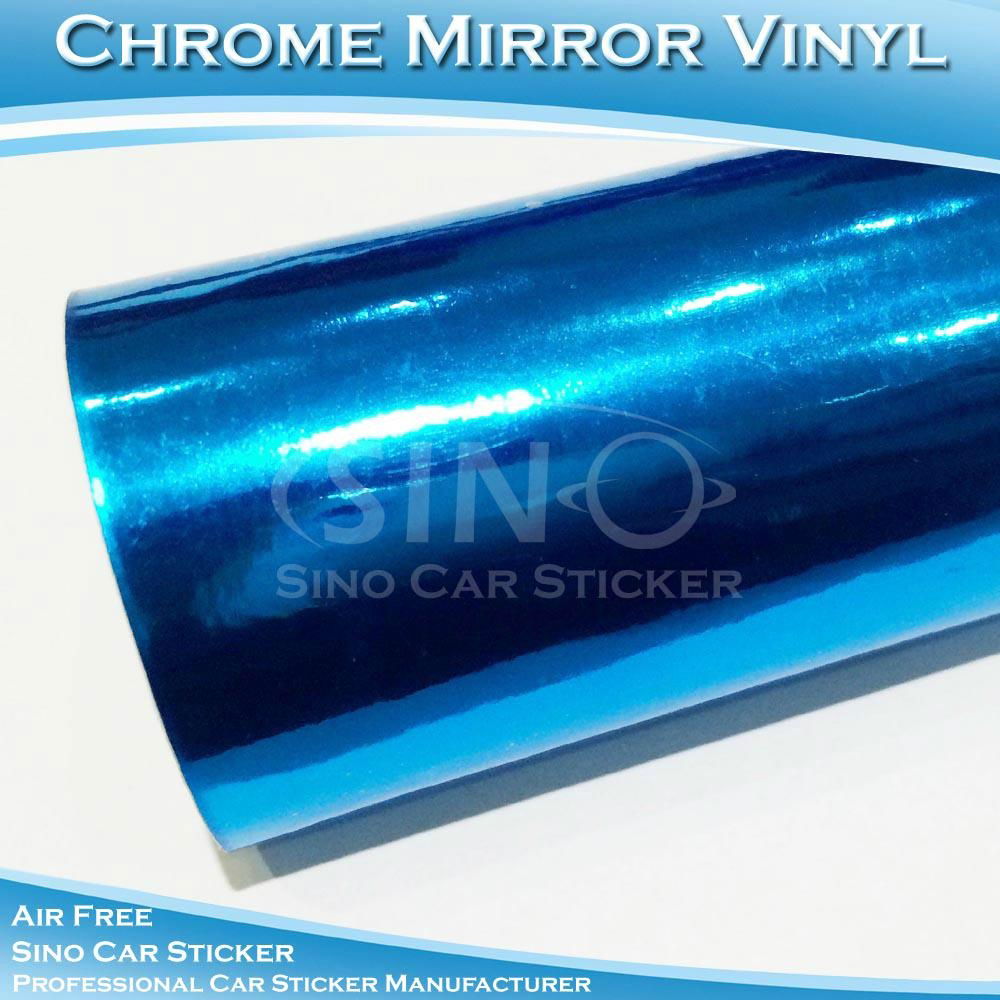 Stretchable Chrome Mirror Light Blue Car Wrapping Film  2