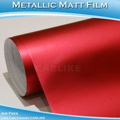 CARLIKE CL5501 Chrome Metallic Matt Red Car Wrap Film