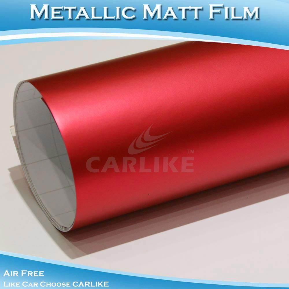 CARLIKE CL5501 Chrome Metallic Matt Red Car Wrap Film 2