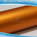 CARLIKE CL5507 Chrome Metallic Matt Orange Vinyl Sticker For Car