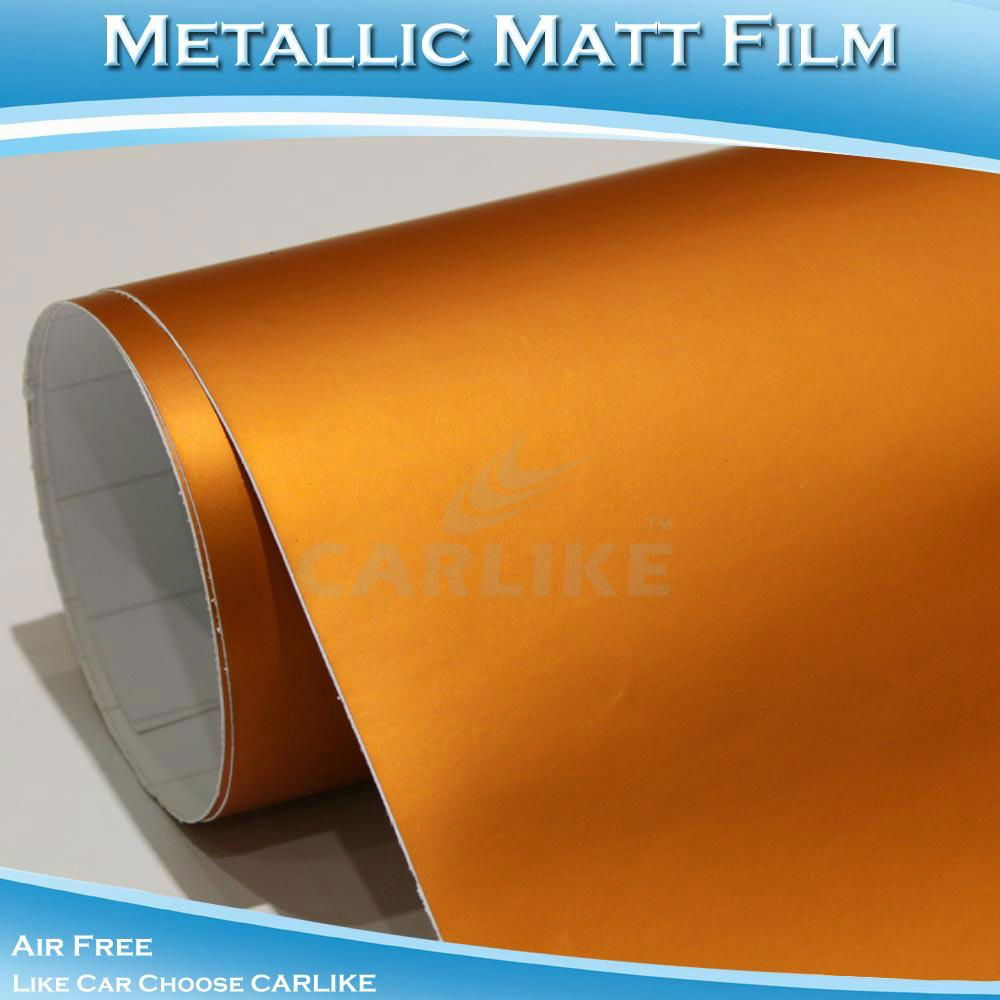 CARLIKE CL5507 Chrome Metallic Matt Orange Vinyl Sticker For Car