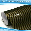 Gold/Black(Twill) 2D Carbon Fiber Vinyl Foil