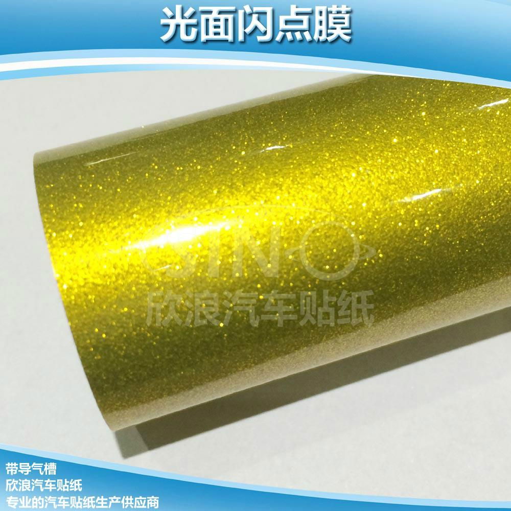 Glossy Glitter Gold Car Wrapping Vinyl Film 5