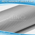  Super Glossy Silver 4D Carbon Fiber Vinyl Sticker