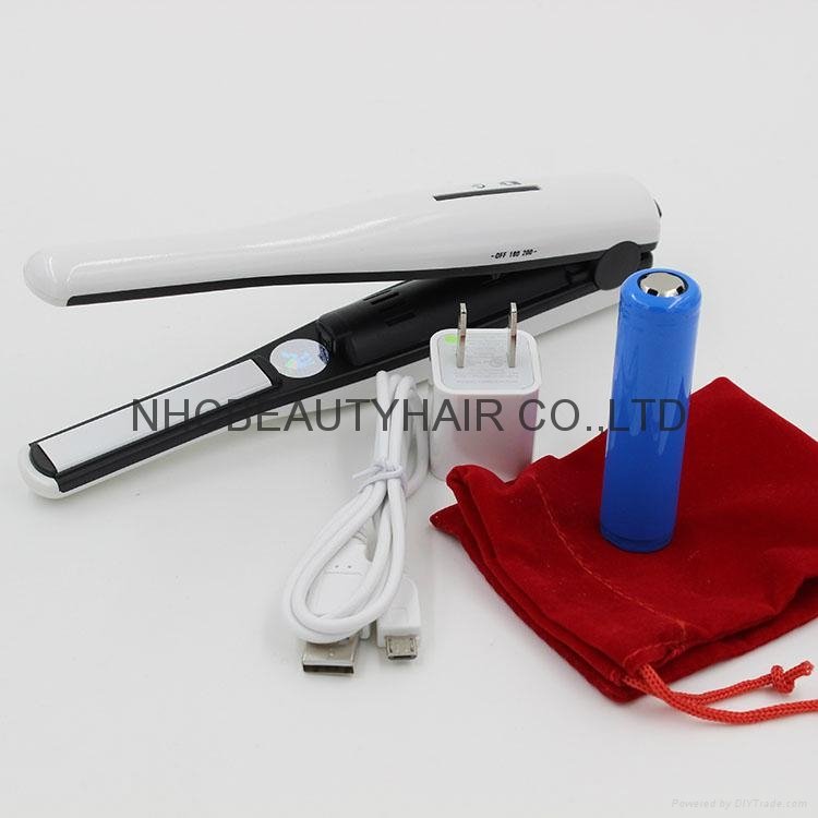Rechargeable hair straighter portable to carry USB recharge wireless hair iron 3