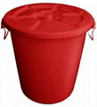 HDPE塑膠垃圾桶連蓋(65L