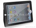 Carbon Fiber Leather Case With Camera Hole for iPad 1