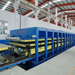 Press machine for FRP composite panel of refrigerated truck