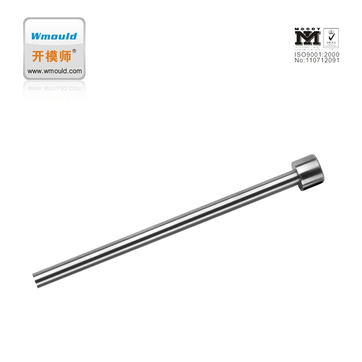 High speed steel ejector pin with plastic mold parts