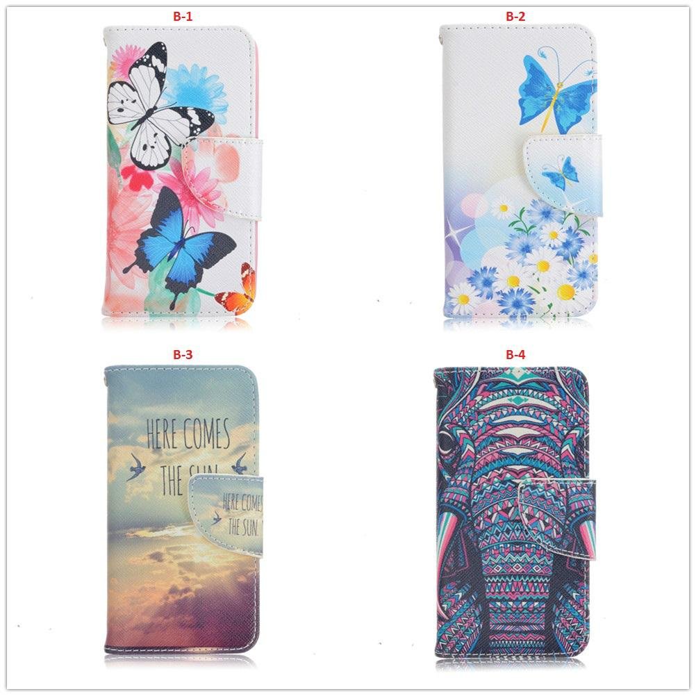 PU Leather Wallet Protective Flip Case Cover for Apple Iphone 5 5s 2