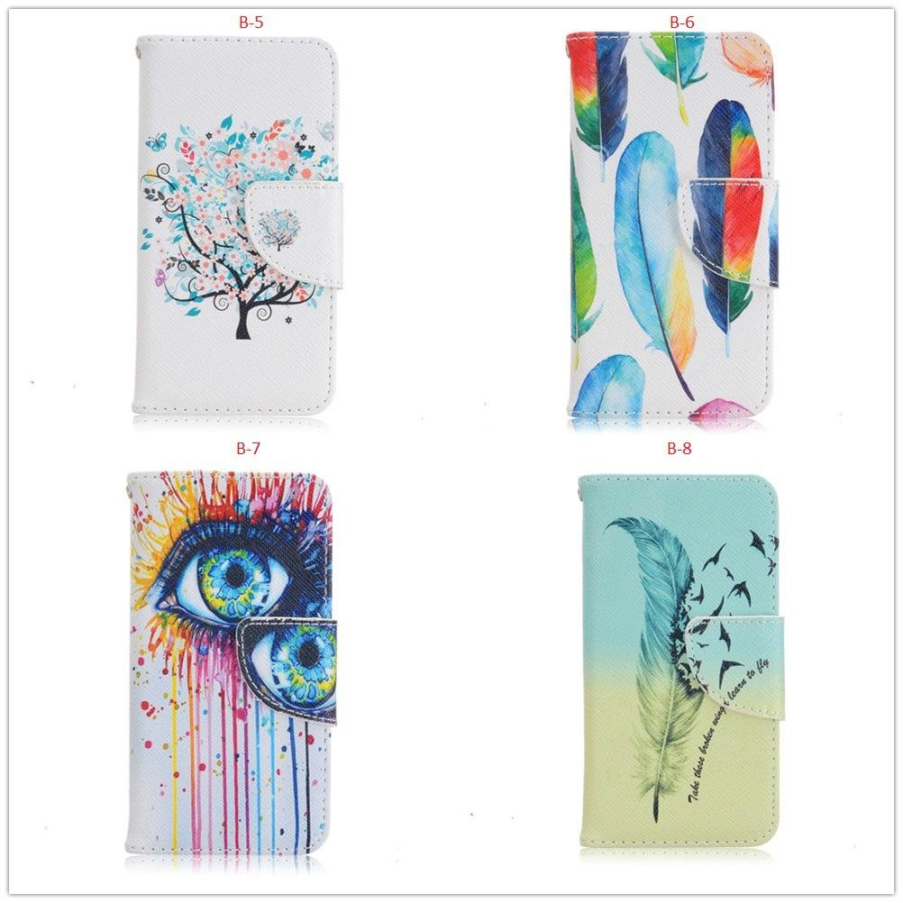 PU Leather Wallet Protective Flip Case Cover for Apple Iphone 5 5s 3