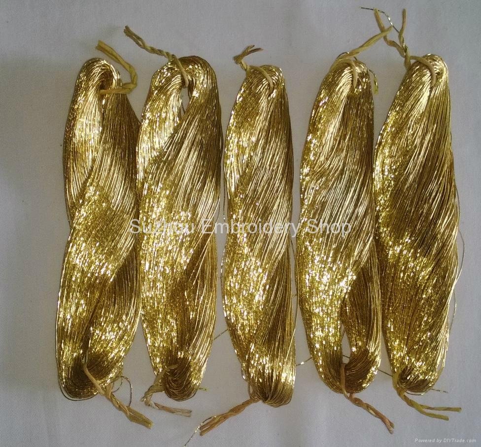 Gold and silver metallic threads for hand embroidery 2