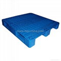 Rackable plastic pallet 1200x1200x155mm with 8 galvanized steel tube reinforced 