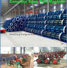 Advanced two-line pre-stressed or reinforced spun concrete pole machine