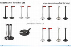 Stanchion with retractable belt