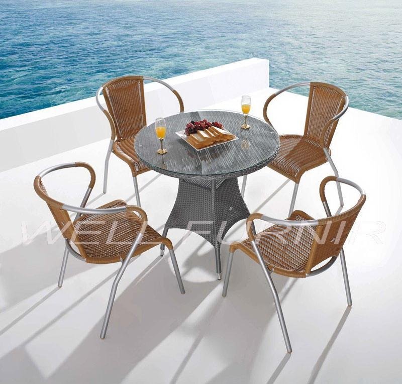 5pcs outdoor wicker/rattan dining table 