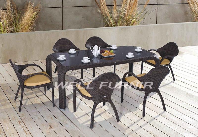 7pcs outdoor wicker/rattan coffee table sets