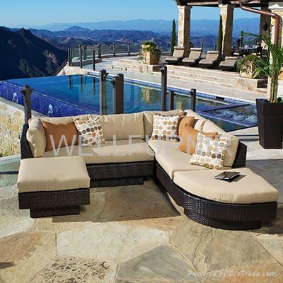 Wicker Patio Furniture- Moda 4-Piece Modular Sectional