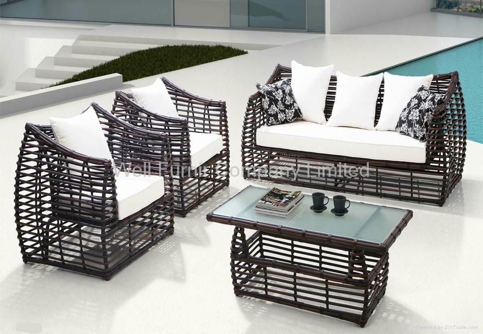 Well Furnir Company Wicker Patio Furniture Sofa Set  2