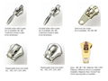 Invisible slider / snap lock slider / Replaceable slider / YG brass slider