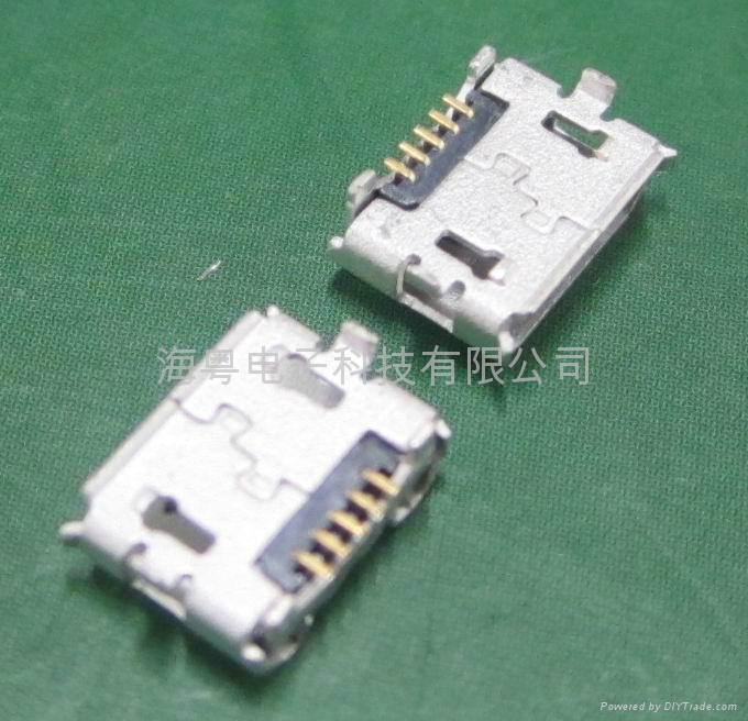 MICRO USB  反向母座USB-AF90度单层插板攻牙 4