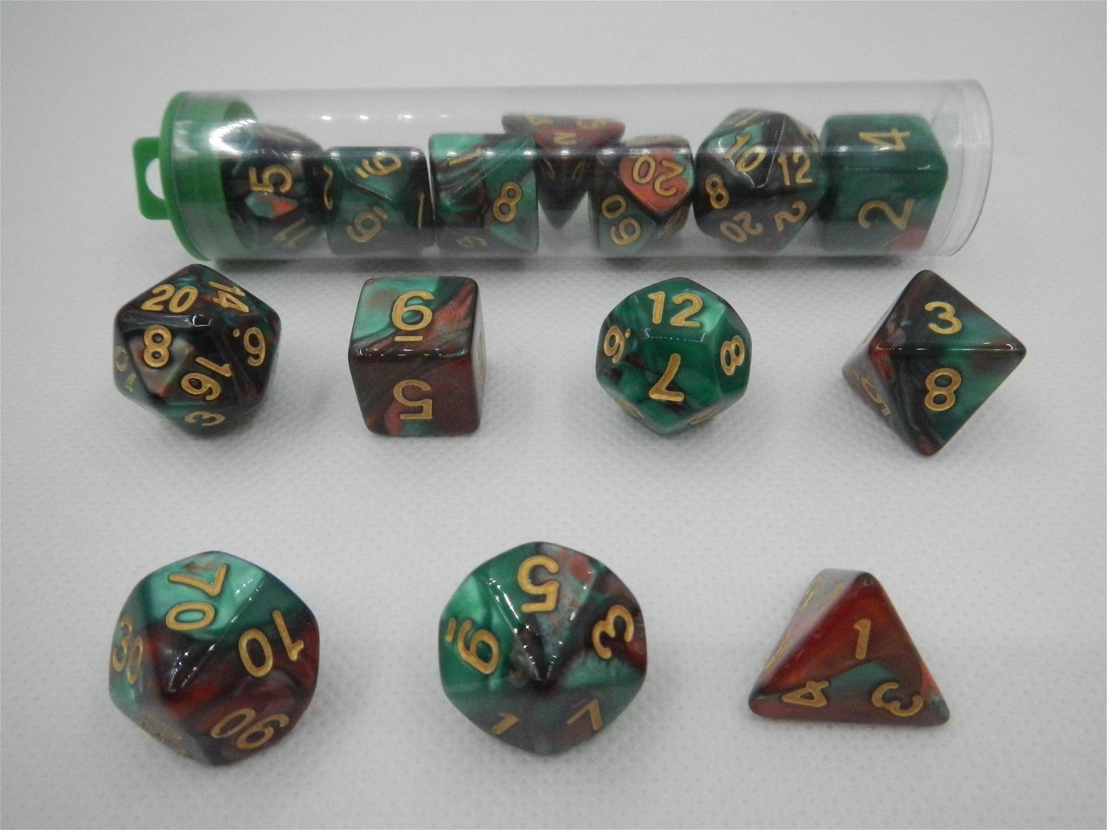 Paladin Roleplaying Red and Brown Dice - Expanded DND Set with Extra D20
