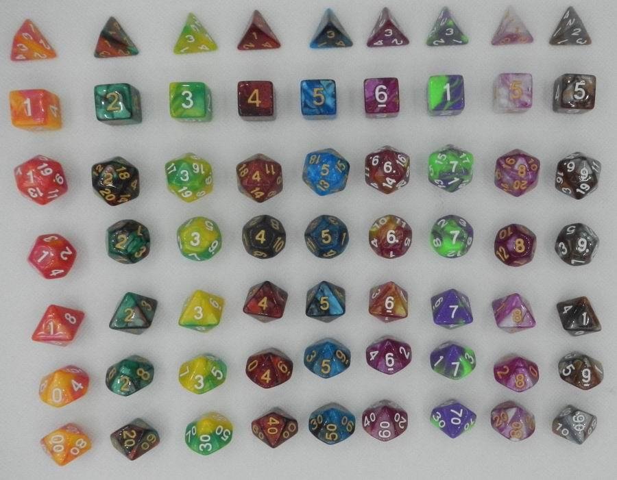 Paladin Roleplaying Red and Brown Dice - Expanded DND Set with Extra D20 3