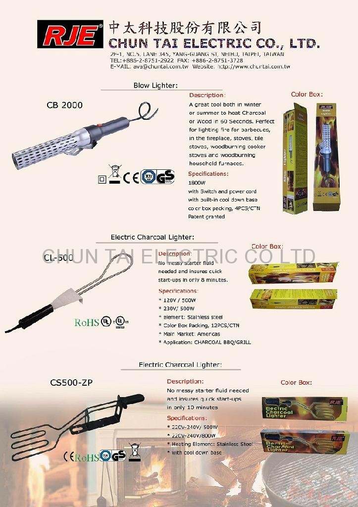 Electric Charcoal Starter CL500 RJE (Taiwan Manufacturer) Travel