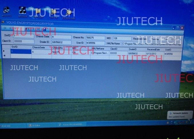 VOLVO ENCRYPTOR with Flash File for Programming installed into d630 laptop  