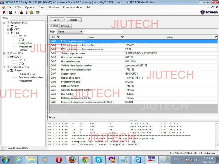 SCANIA XCOM for Modify Scania ECU Scania VCI2 truck diagnostic scanner