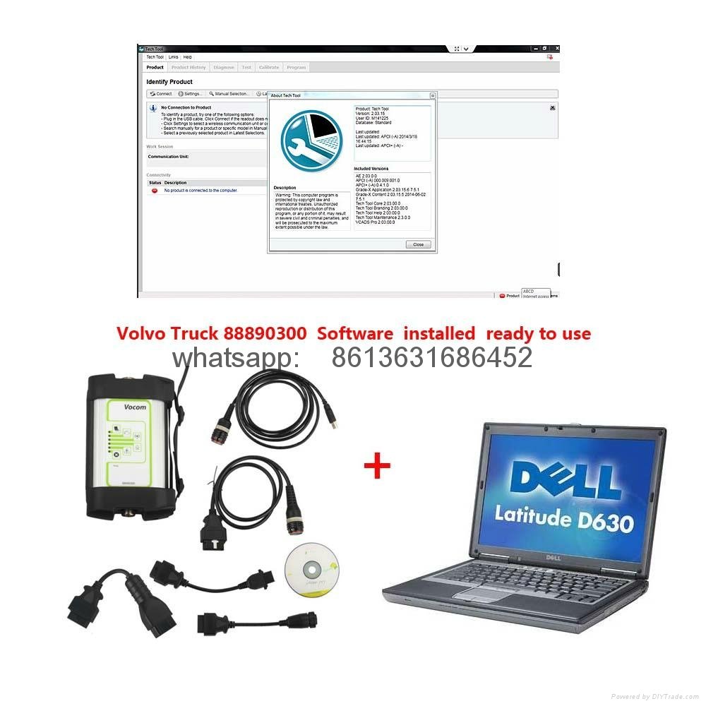 Volvo Truck 88890300 Vocom Interface with Software PPT 1.12 on Dell D630 laptop 2