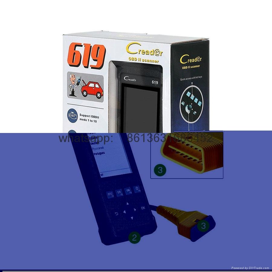 Newest Launch Creader 619 Code Reader Full OBD2/EOBD Functions Support Data Record and Replay Diagnostic Scanner