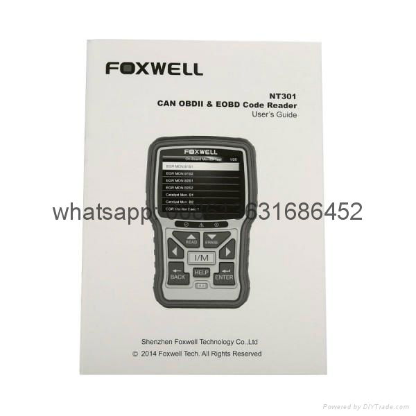 Foxwell NT301 CAN OBDII/EOBD Code Reader Support Multi-Languages