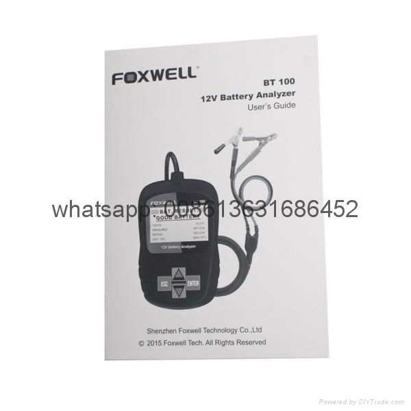 FOXWELL BT100 12V Car Battery Tester for Flooded, AGM, GEL