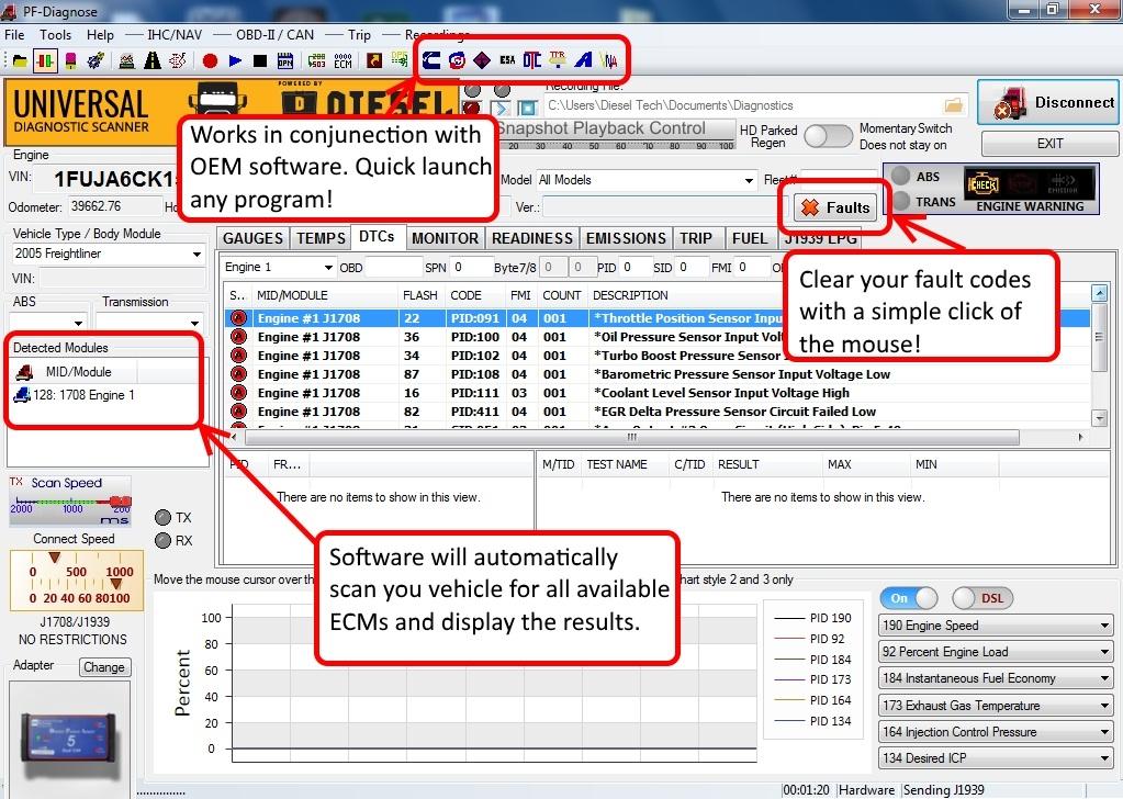 Universal Diesel Truck Diagnostic Tool with DPF Regen